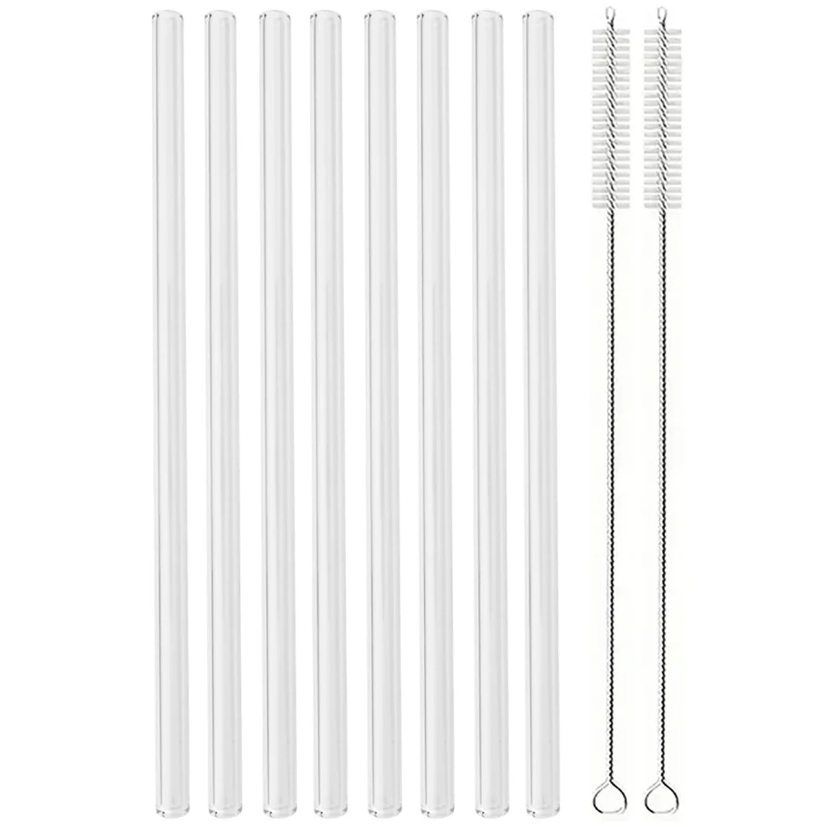 Ensemble de pailles à boire en verre réutilisables avec brosse, pailles en verre borosilicaté pour cocktails SmUnvétérans wn ies, accessoires de fête et de bar, 8 pièces - LA MAISON DES KDOS