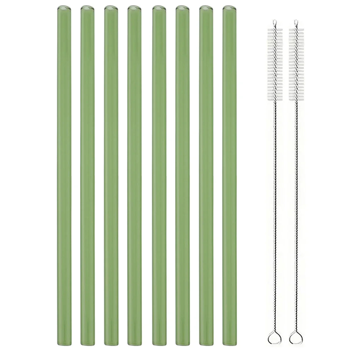 Ensemble de pailles à boire en verre réutilisables avec brosse, pailles en verre borosilicaté pour cocktails SmUnvétérans wn ies, accessoires de fête et de bar, 8 pièces - LA MAISON DES KDOS