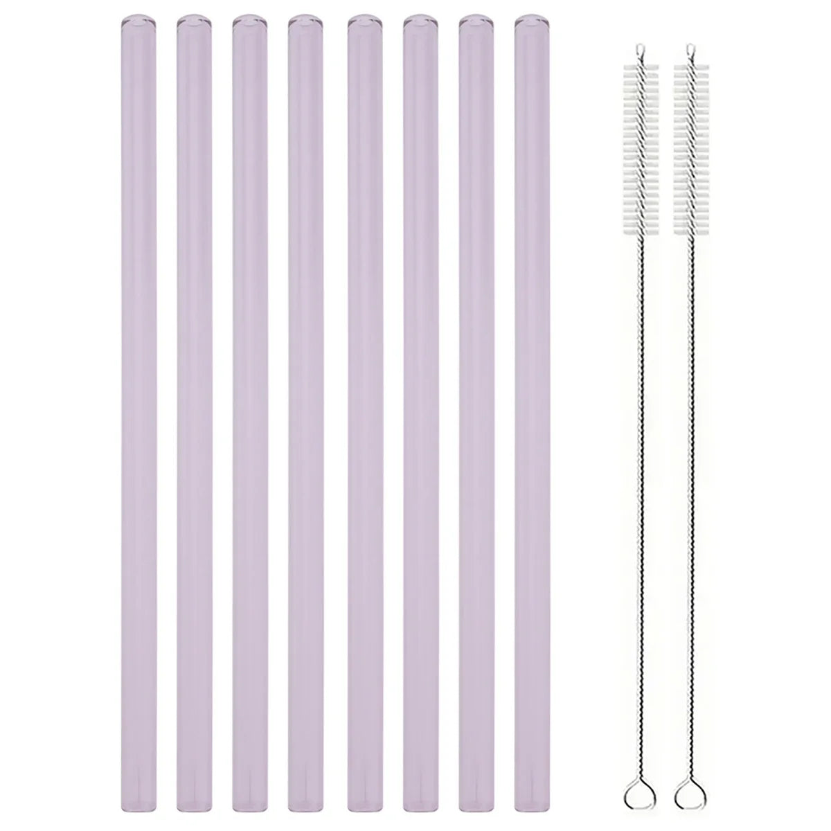 Ensemble de pailles à boire en verre réutilisables avec brosse, pailles en verre borosilicaté pour cocktails SmUnvétérans wn ies, accessoires de fête et de bar, 8 pièces - LA MAISON DES KDOS