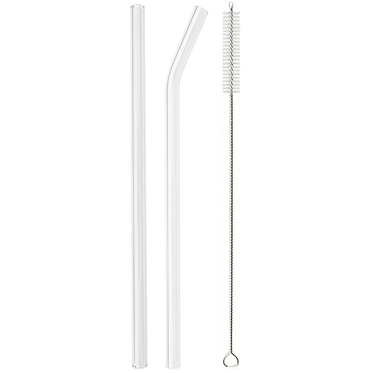 2/4/8 pièces pailles en verre ensemble avec brosse de nettoyage 200*8mm paille à boire haute teneur en Borosilicate paille en verre courbé maison fête Bar Drinkware