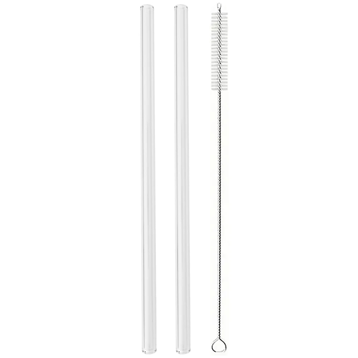 2/4/8 pièces pailles en verre ensemble avec brosse de nettoyage 200*8mm paille à boire haute teneur en Borosilicate paille en verre courbé maison fête Bar Drinkware