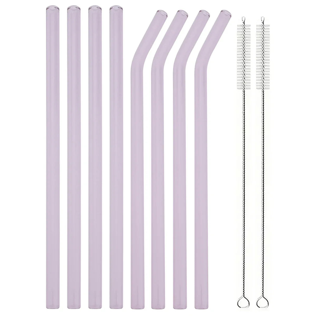 Ensemble de pailles à boire en verre réutilisables avec brosse, pailles en verre borosilicaté pour cocktails SmUnvétérans wn ies, accessoires de fête et de bar, 8 pièces - LA MAISON DES KDOS