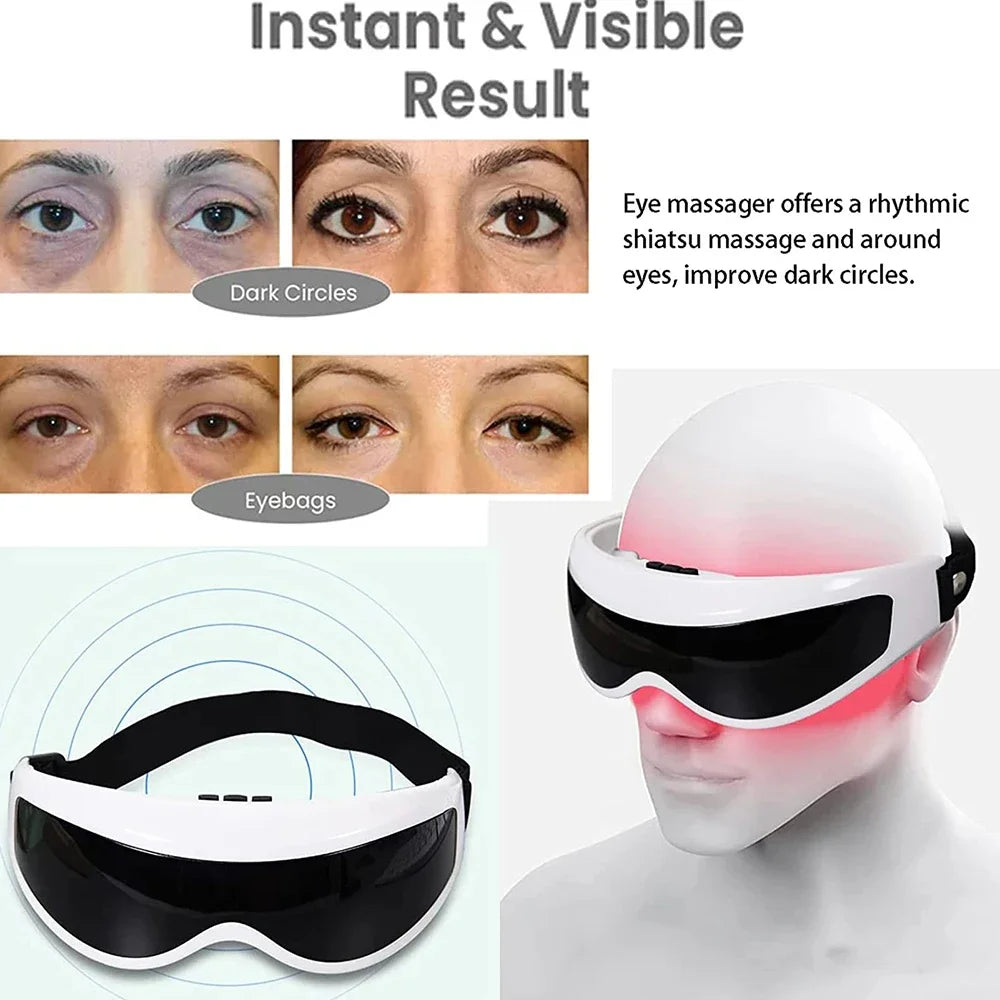Masseur oculaire, masque de Massage magnétique, amélioration de la Vision oculaire, lunettes frontales, Vibration sans fil, soulagement de la fatigue oculaire, soins - LA MAISON DES KDOS