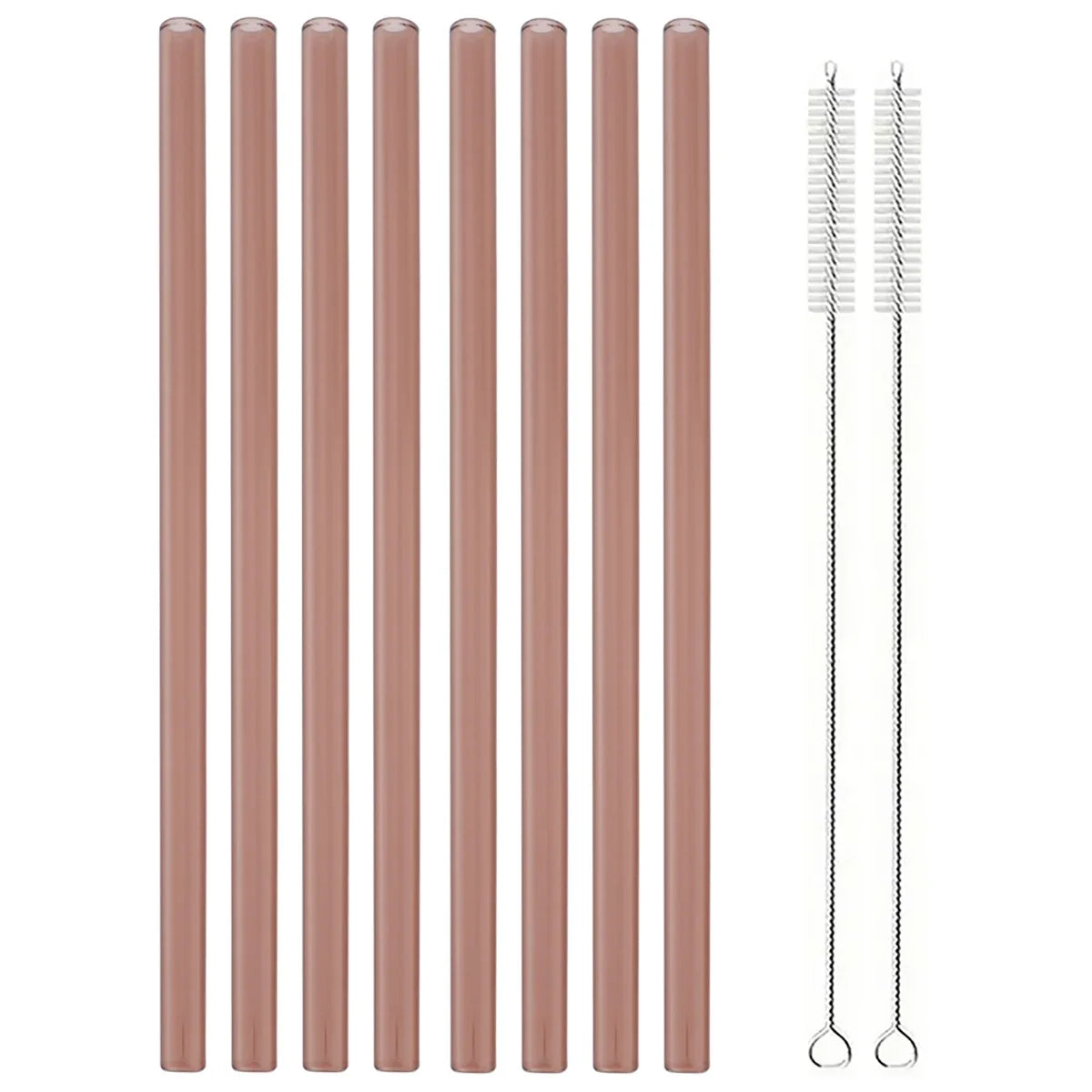 Ensemble de pailles à boire en verre réutilisables avec brosse, pailles en verre borosilicaté pour cocktails SmUnvétérans wn ies, accessoires de fête et de bar, 8 pièces - LA MAISON DES KDOS