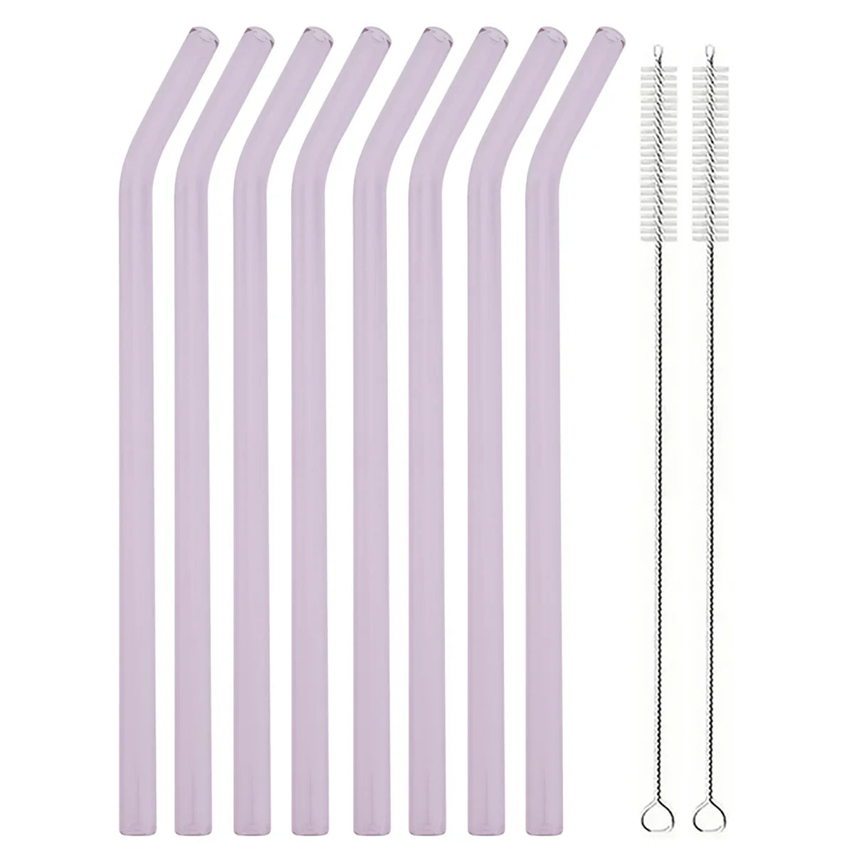 Ensemble de pailles à boire en verre réutilisables avec brosse, pailles en verre borosilicaté pour cocktails SmUnvétérans wn ies, accessoires de fête et de bar, 8 pièces - LA MAISON DES KDOS