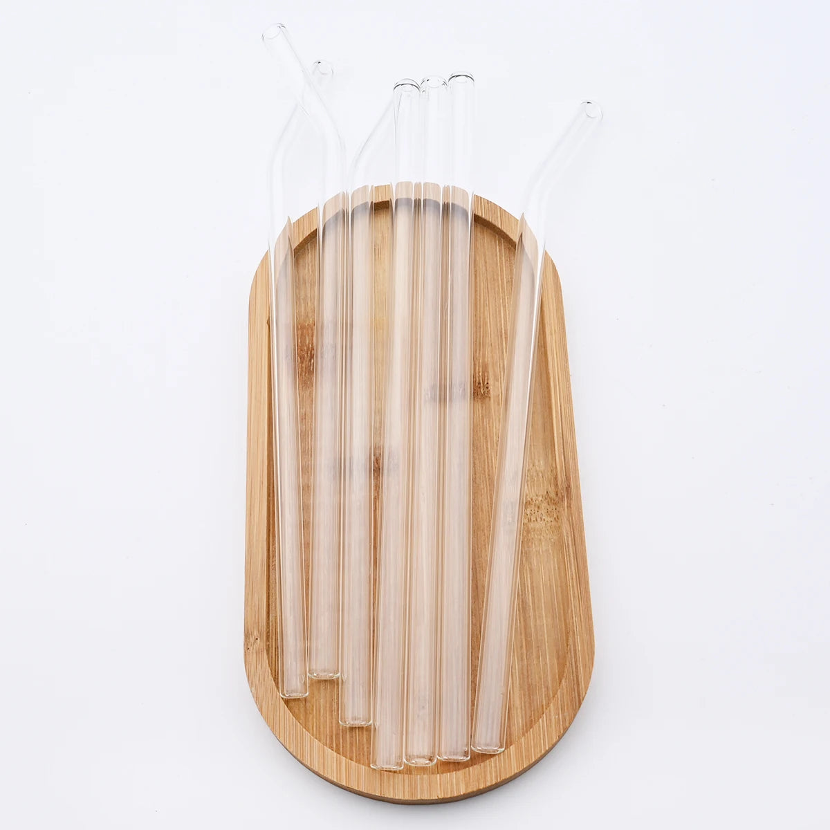 2/4/8 pièces pailles en verre ensemble avec brosse de nettoyage 200*8mm paille à boire haute teneur en Borosilicate paille en verre courbé maison fête Bar Drinkware