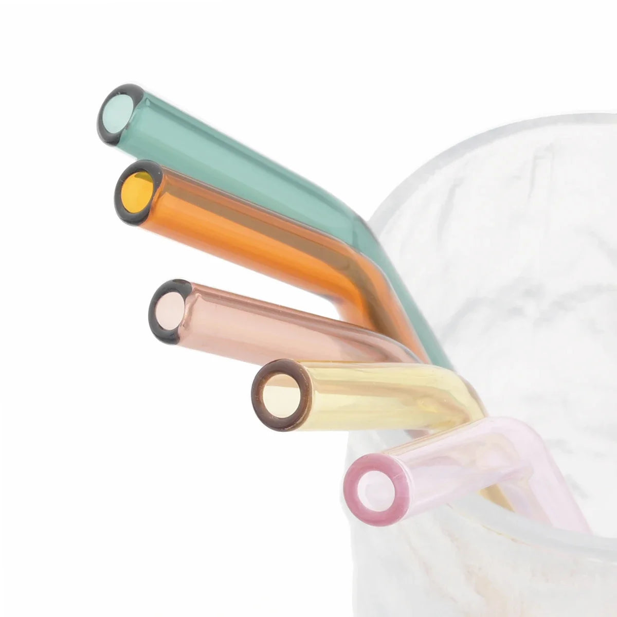 Ensemble de pailles à boire en verre réutilisables avec brosse, pailles en verre borosilicaté pour cocktails SmUnvétérans wn ies, accessoires de fête et de bar, 8 pièces - LA MAISON DES KDOS