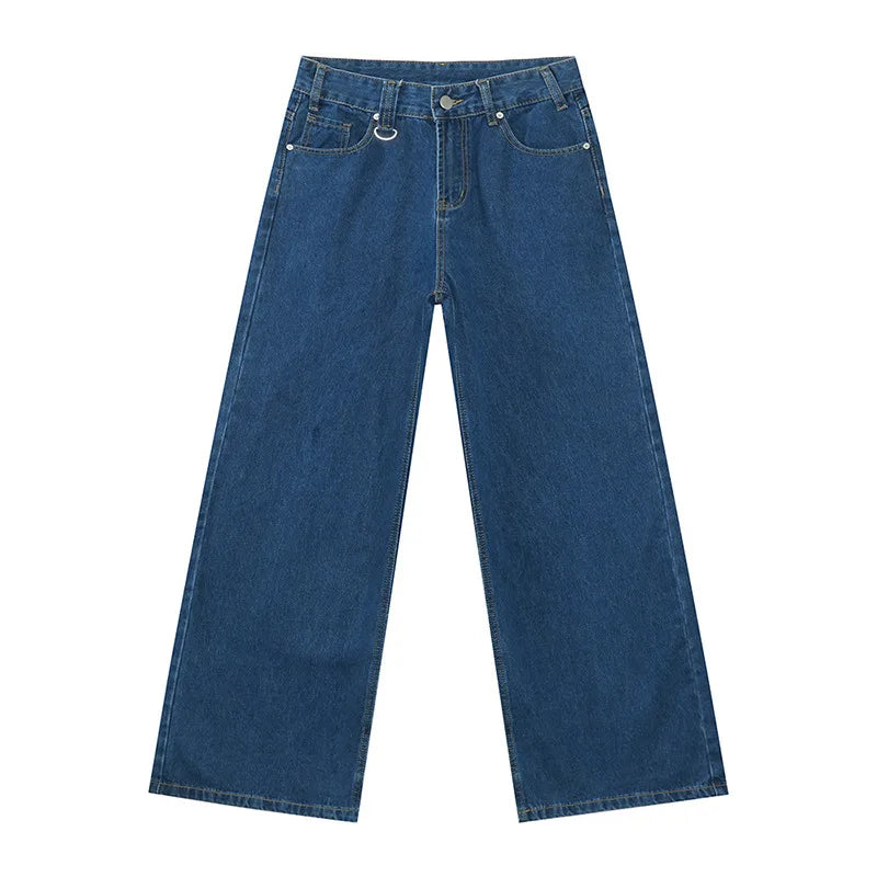 IEFB-Pantalon en Denim Délavé Bleu Vieil pour Homme, Jean Droit, Décontracté, Jambes Larges, Nouvelle Mode, Été, FjC354 - LA MAISON DES KDOS