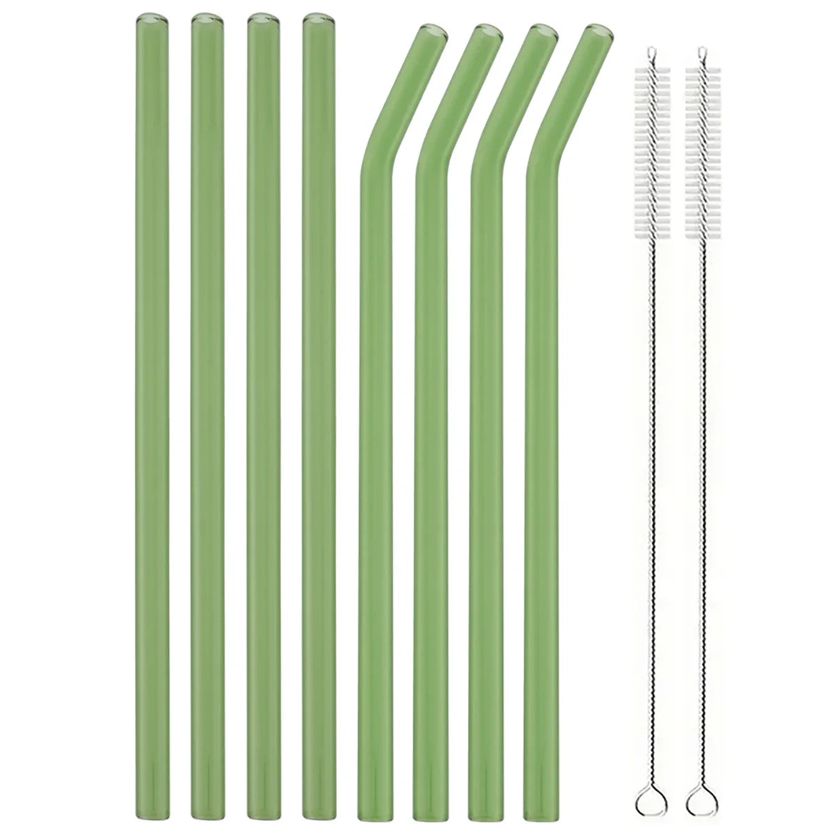 Ensemble de pailles à boire en verre réutilisables avec brosse, pailles en verre borosilicaté pour cocktails SmUnvétérans wn ies, accessoires de fête et de bar, 8 pièces - LA MAISON DES KDOS