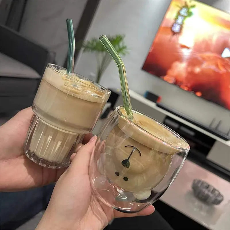 Pailles en verre réutilisables et écologiques, 8 couleurs, avec 2 brosses de nettoyage, jus de thé, fourniture de fête pour Cocktail, été, 8 paquets - LA MAISON DES KDOS