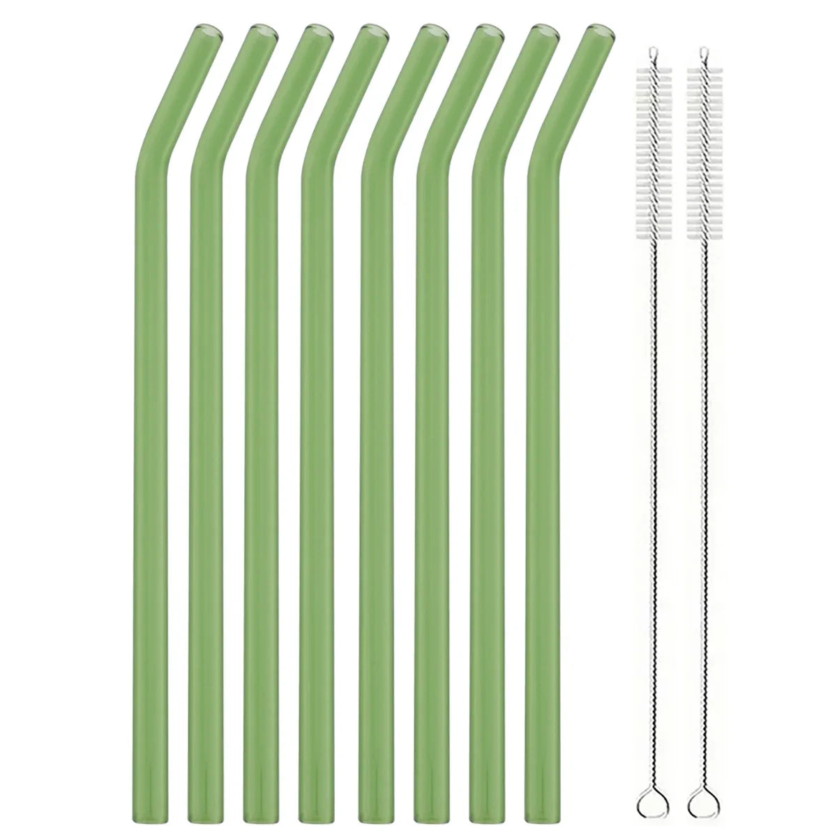 Ensemble de pailles à boire en verre réutilisables avec brosse, pailles en verre borosilicaté pour cocktails SmUnvétérans wn ies, accessoires de fête et de bar, 8 pièces - LA MAISON DES KDOS