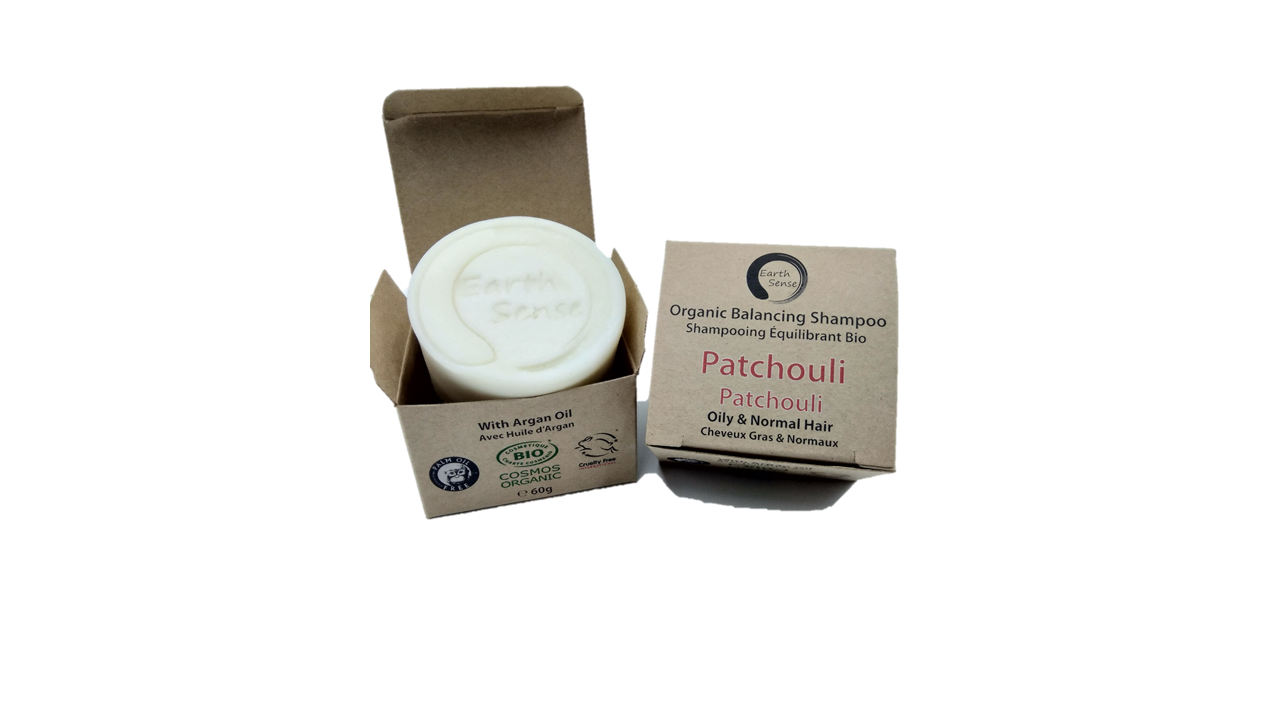 Organic Certified Balancing Solid Shampoo - Patchouli - Oily & all Hair Types 60g-4
