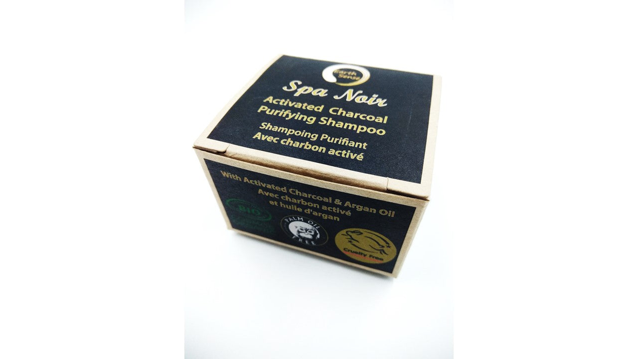 Organic Certified Spa Noir - Solid Shampoo with activated charcoal - 60g-3