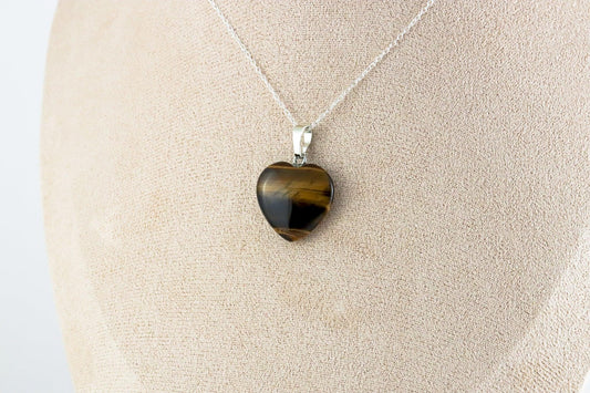 Tiger's Eye Pendant - Heart-0
